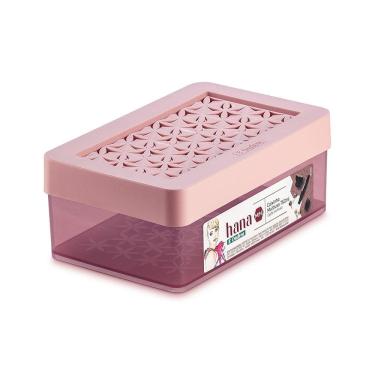 Imagem de Organizador Plástico Multiuso Hana para Acessórios Pequenos com Tampa Ventilável para Q...