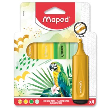 Imagem de Marca Texto Maped Temas Sortidos Neon com Corpo Decorado e Ponta Flexível Kit com Cores...
