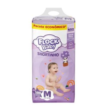 Imagem de Fralda Descartável Flock Baby Shortinho M 100 Unidades