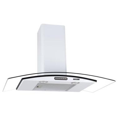 Imagem de Coifa de Parede 90cm Vidro Curvo Slim Fogatti Branco, 110V