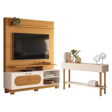 Imagem de Estante Home Theater Axis Cinamomo Off White Com Aparador Fiero Off Wh