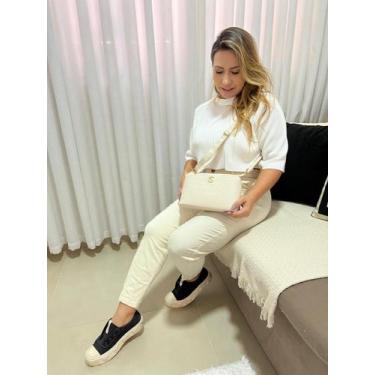 Imagem de Bolsa Feminina Alice Tiracolo Elegante - sem marca, Off, P, croco