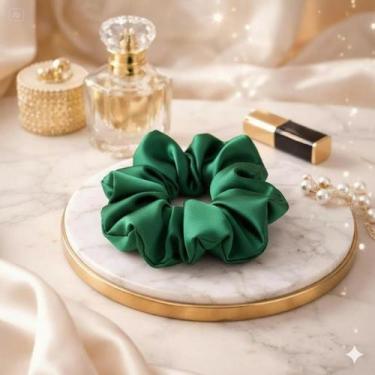 Imagem de Kit 30 Xuxinhas de Cetim com Costura Embutida Scrunchies Frufru Rabicó