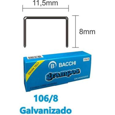 Imagem de Grampo para Grampeador 106/8 ACO 3000 Grampos - Bacchi