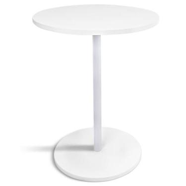 Imagem de Mesa de Canto Lateral Alta Redonda para Sala Albany - Branca - Genus M