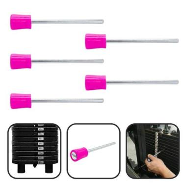 Imagem de Kit 5 Pino de Carga Trava Pesos Rosa Resistente Com Imã - Unimec