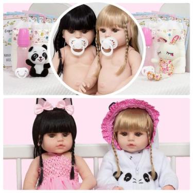 Imagem de Bebe Reborn Gêmeas Meninas Princesas Realista Enxoval Itens - Cegonha 