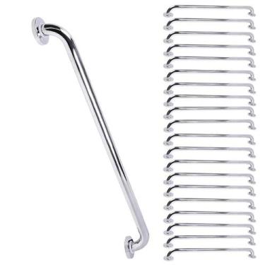 Imagem de Corrimao Alça de Apoio Barra Inox 80cm Kit 20 Uni Acessibilidade Banhe