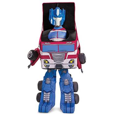 Imagem de Disguise Fantasia Optimus Prime, fantasia oficial de transformador conversível para meninos, terno de personagem conversível, tamanho infantil médio (7-8) azul e vermelho