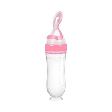 Imagem de Mamadeira De Silicone Com Colher Para Bebês, Colher De Apertar Para Ce