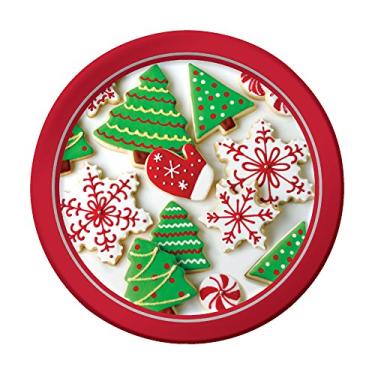 Imagem de Creative Converting Pratos de almoço de papel estilo resistente 8 unidades, 17,78 cm, petiscos de Natal