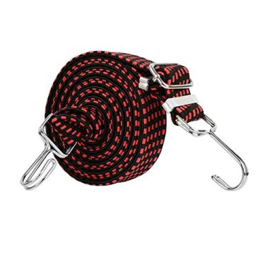 Imagem de Newmind Cordões elásticos planos, tiras elásticas longas para carrinhos de mão, elástico de fixação para carga pesada, em movimento, rack de bagagem, acampamento - vermelho 2 m