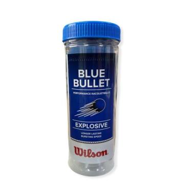 Imagem de Bola De Frescobol Wilson Blue Bullet Tubo C/ 3 Unidades