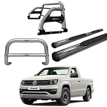 Imagem de Kit Quebra Mato+Estribo OVAL +Santo ANT.H2 AMAROK CS CROMO