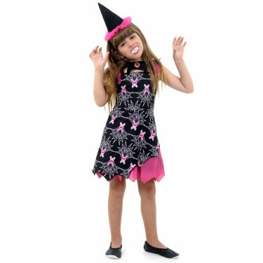 Fantasia de Halloween Vampira de Luxo Infantil Feminina Com Luvas em  Promoção na Americanas