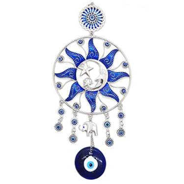 Imagem de Bispol Móbile Mandala Olho Grego Grande Inveja e Mau-Olhado - Vidro Azul - Dia das Mães