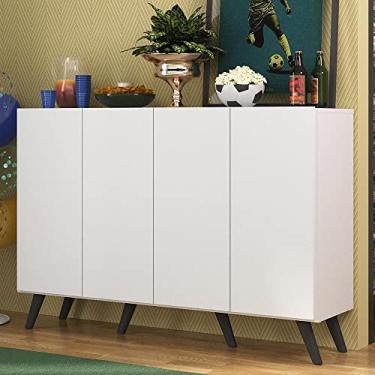 Imagem de Aparador Buffet 4 Portas Retrô Alemanha Multimóveis Br3556 Branco/preto