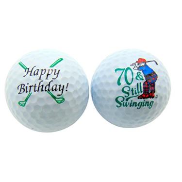 Imagem de Westmon Works Conjunto de 2 bolas de golfe de 70º aniversário de 2 bolas de golfe pacote de presente