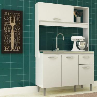 Imagem de Cozinha Compacta 4 Portas 1 Gaveta 1 Nicho Katy IRM Móveis Branco