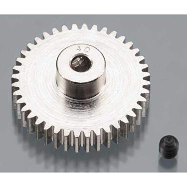 Imagem de Robinson Racing 1040 Hard Nickel Plated Steel Motor Pinion Gear, 1/8" Bore, 48 Pitch, 40 Tooth