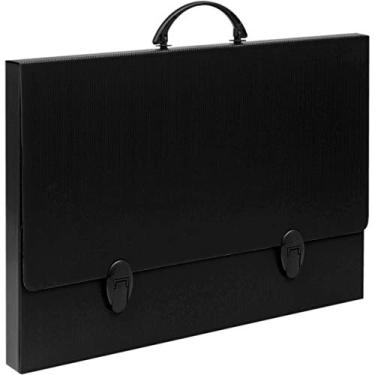 Imagem de Maleta Novaonda Com Alca A-3 Preta C/Fecho 3, 5cm - 01 Unidade Polibras, Preta