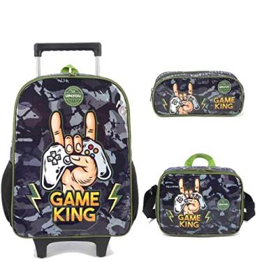 Imagem de Mochila Infantil com Rodinhas Petit Game King com Lancheira e Estojo