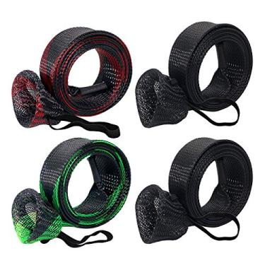 Imagem de Capa para varão de pesca BeeTwo, pacote com 4 luvas protetoras para varão de pesca com cordão para braguilha, fundição, vara de pesca marítima