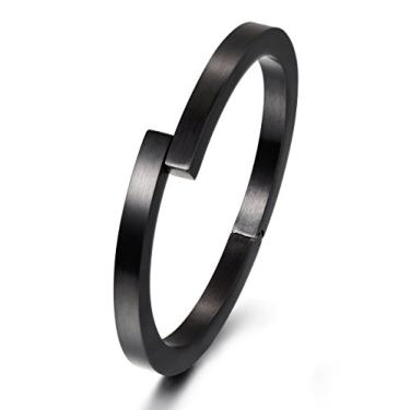Imagem de WISTIC Pulseiras masculinas prateadas, pulseira de fecho magnético preto para homens, pulseira aberta retrô antiga de aço inoxidável ouro 14K para pai, pai, 16,5 a 20,3 cm. Circ. interno., One Size