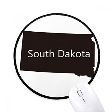 Imagem de DIYthinker South Dakota EUA Mapa contorno mouse pad desktop escritório tapete redondo para computador