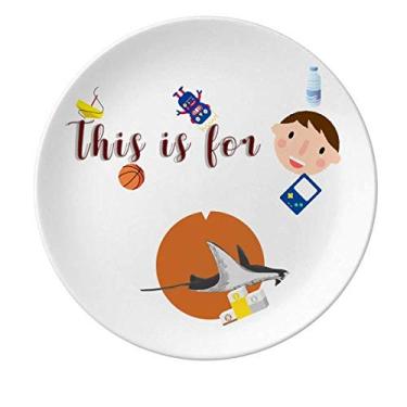 Imagem de Prato de porcelana Ray Sun Ocean Sky Prato de jantar redondo masculino