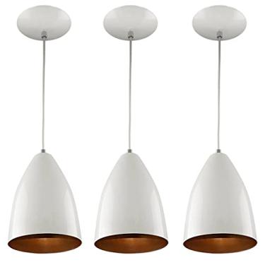 Imagem de Kit 3 Pendentes Vegas Premium Gourmet Aluminio Branco/Cobre