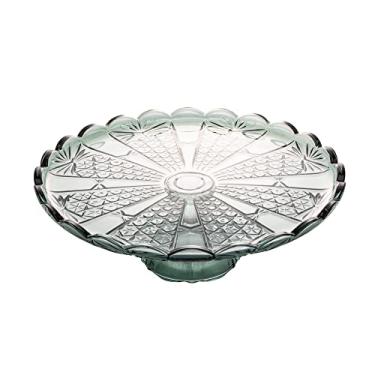 Imagem de PRATO P/BOLO CRISTAL C/PÉ PRINCESS 32x11cm VERDE