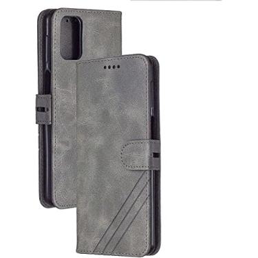Imagem de KANUZ Capa carteira para iPhone 13/13 Mini/13 Pro/13 Pro Max, função premium à prova de choque carteira de couro flip capa protetora TPU com slots de cartão suporte (cor: cinza, tamanho: 13pro max 6,7 polegadas)