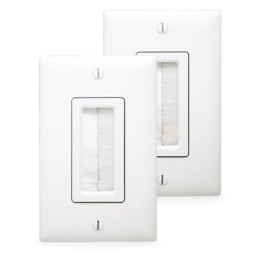 Imagem de Legrand – Kit de conexão OnQ HDMI na parede para gerenciamento de cabos, alça de passagem de cabo oculta cabeamento atrás da parede, branco, 2 unidades, HT2000WHV1