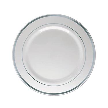 Imagem de Prato Descartável 19cm Kit c/ 6un Prata - Silver Plastic