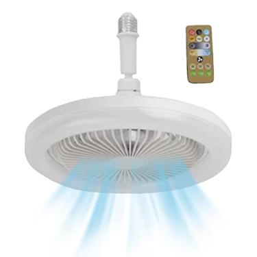 Imagem de Luz LED com Ventilador | Teto com Controle Remoto - 3 pás, temporização, 3 velocidades, luz LED regulável, luminária para quarto infantil, sala estar Shangjia