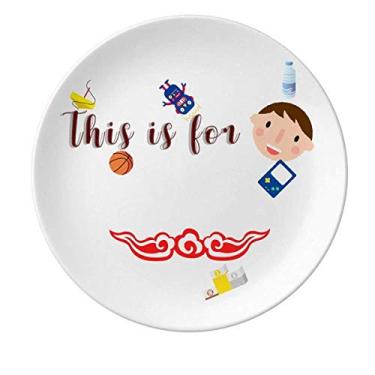 Imagem de Prato de porcelana Looking Better Life Future para jantar redondo Boy Man