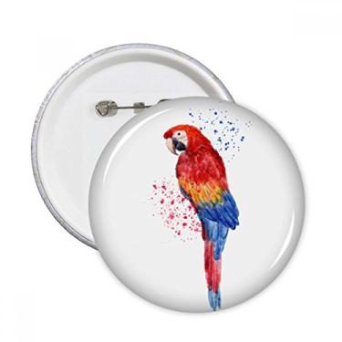 Imagem de Psittaciformes vermelho papagaio pássaro redondo distintivo decoração roupas 5 peças presente