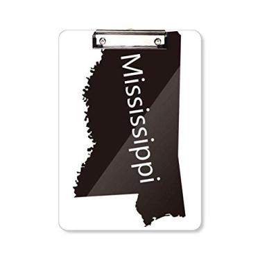 Imagem de Mississippi USA Mapa Silhouette Prancheta Pasta Bloco de Escrita Placa de Apoio A4