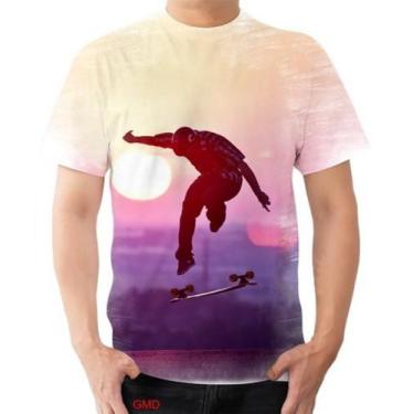 Imagem de Camisa Camiseta Skatista Sk8 Real Flip Vida Loca Por Do Sol - Estilo V