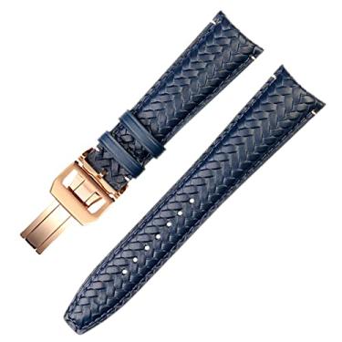 Imagem de DFAMIN Para IWC IW344205 Cronógrafo Português Piloto Portofino Fivela Dobrável Pulseira 22mm Tecido Couro Couro Pulseira (Cor: Azul Rosa Ouro B, Tamanho: 20mm)