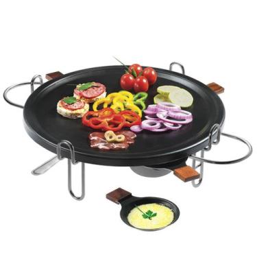 Imagem de Raclette-Grill Antiaderente 37cm Racleteira Fondue Réchaud 9 Peças - F