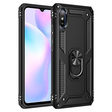 Imagem de Para Xiaomi 9 9A 9AT 9C 9T 10 10A 10C Shockproof Armor Phone Case para Redmi 9 Power 10 Prime Ring Stand Bumper Back Cover, Black, For 10 Prime