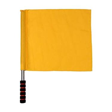 Imagem de kowaku Bandeira de sinal de árbitro, bandeira oficial de pista e campo, bandeira de segurança no trânsito, bandeira de mão para vôlei, basquete, treinamento, AMARELO
