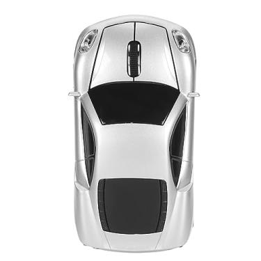 Imagem de Mouse Sem Fio, Mouse de Computador Sem Fio 2.4G Mouse óptico Ergonômico para Jogos Com Receptor USB, Mouse Em Formato de Carro Esportivo de 1600DPI Com Faróis de LED para Laptop,
