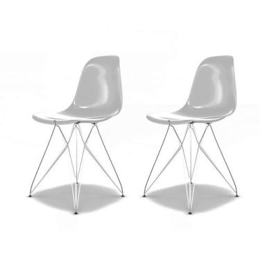 Imagem de Conjunto Com 2 Cadeiras Eames Eiffel Fumê E Cromado - Emporio Tiffany