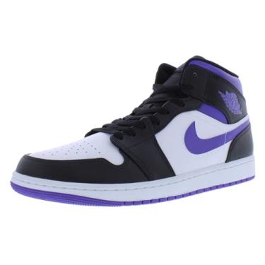 Imagem de Nike Tênis de basquete masculino Air Jordan 1 Mid, Preto/branco íris escuro, 13