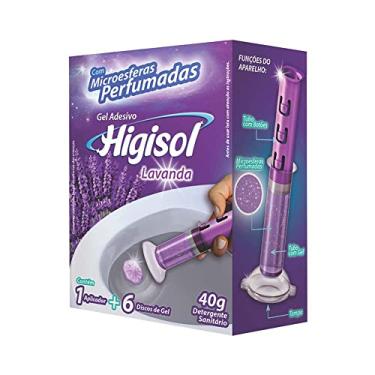 Imagem de HIGISOL Gel Adesivo Para Vaso Sanitário - Aplicador + Refil Com 6 Discos Lavanda 40G Higisol