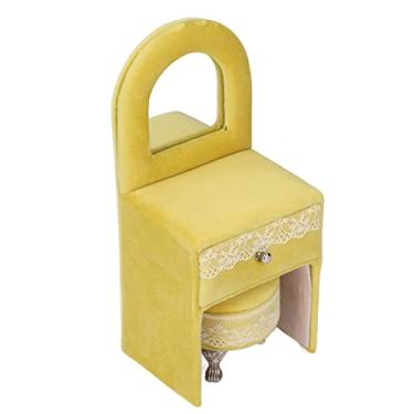 Imagem de Caixa de Joias para Cadeira de sofá, sofá para Casa de Bonecas, Colares Simples e Elegantes, Loja de Mini Móveis para Presente de Aniversário (Penteadeira (7 x 3,1 x 2,6 pol.))