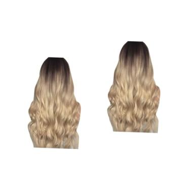 Imagem de Amosfun 2 Peças peruca wig cachos frizzer cabelos ondulados cabelos cacheados Moda conjunto de cabelo Senhorita